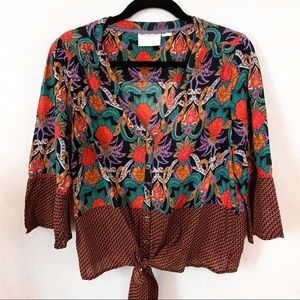 Boho Paisley Button Up Blouse